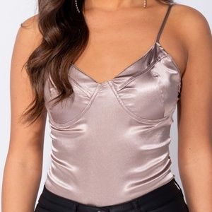 Satin Bustier Cami Bodysuit